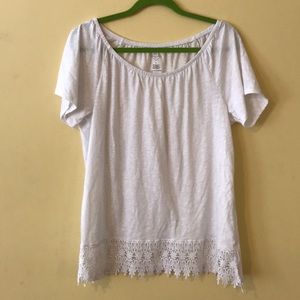 white crew neck blouse